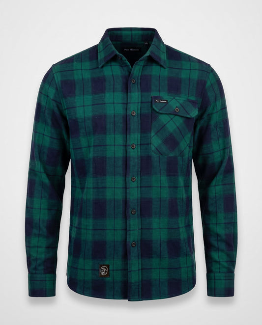 Voss Flannel Shirt Lake – studiobilde forfra